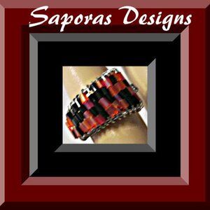 Size 7 Handmade Beaded Ring Silver Tone Finish Native Ethnic Tribal